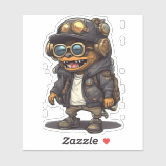 Cute Steam Punk Monster Sticker