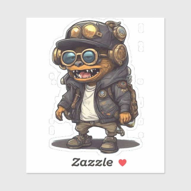 Cute Steam Punk Monster Sticker (Sheet)