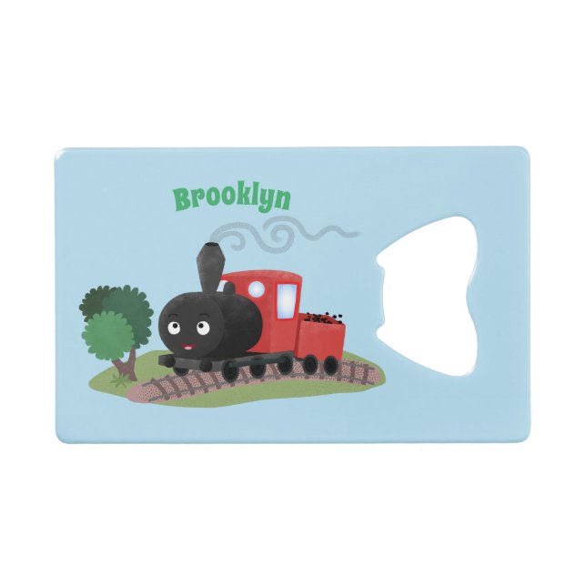 Cute steam train locomotive cartoon illustration (Front (Horizontal))