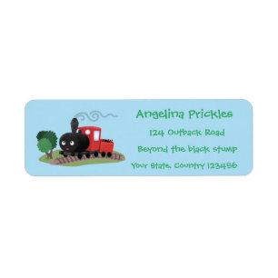 Cute steam train locomotive cartoon illustration