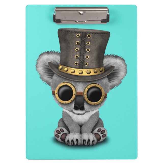 Cute Steampunk Baby Koala Bear Clipboard (Front)