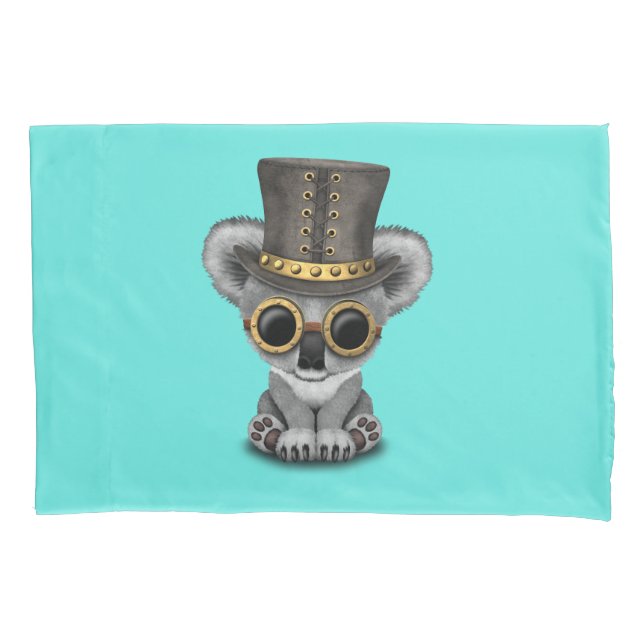 Cute Steampunk Baby Koala Bear Pillowcase (Front)
