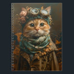 Cute Steampunk Cat Whimsical Attire A5 Journal<br><div class="desc">🖤 This journal/notebook features a charming cat dressed in whimsical attire, combining steampunk elements with a cozy, autumnal theme. The cat wears vintage aviator goggles, a floral headband, and a detailed coat adorned with gears and leaves, all set against a backdrop of warm autumn colors. NOTE 1. Each of my...</div>