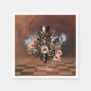 Cute steampunk design napkin