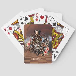 Cute steampunk design playing cards