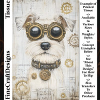 Cute Steampunk White Dog In Goggles CY4 Decoupage
