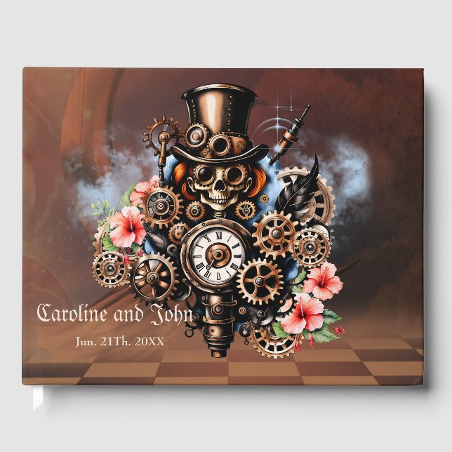 Cute steampunk women  guest book (Front)