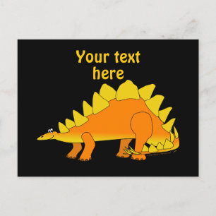 Cute Stegosaurus Dinosaur Cartoon Template Postcard