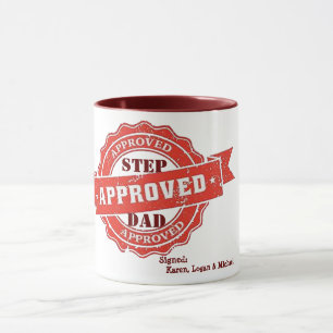 Cute step dad approved Personalised gift for dad Mug