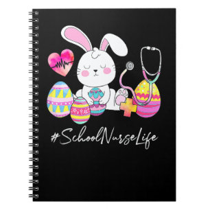 Cute Stethoscope Bunny School Nurse Life Happy Eas Notebook