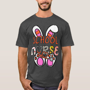 Cute Stethoscope School Nurse Bunny Easter Day Mat T-Shirt