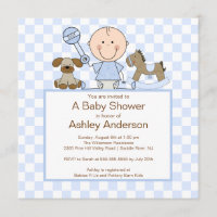 Cute Stick Figure Boy Baby Shower
