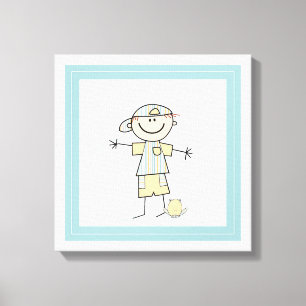 Cute Stick Figure Boy Canvas Print