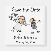 Cute Stick Figures Save the Date Magnets