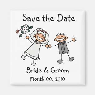 Cute Stick Figures Save the Date Magnets