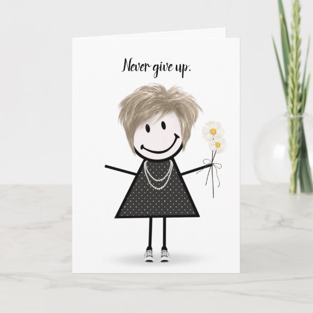 Cute Stick Girl in Sneakers  Card (Front)