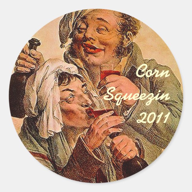 cute Sticker Corn Squeezin home canning lid round (Front)