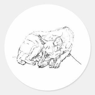 Cute Sticker Label, German Shepherd Art 
