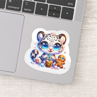 Cute Stickers Snow Leopard Kawaii Sticker