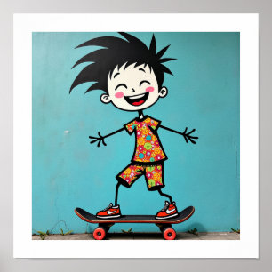 Cute stickman poster