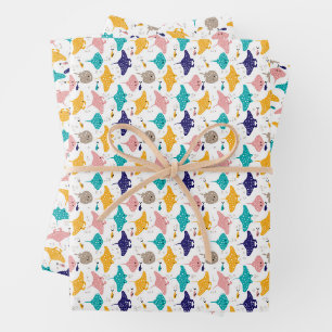 Cute sting ray and manta ray fish pattern wrapping paper sheet