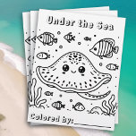 Cute Sting Ray in the Sea | Kid's Colouring Page<br><div class="desc">A cute kid's colouring page with a cute sting ray. Cute page for children to colour,  Easy,  simple thick lines to make colouring easier. These are great tools for classrooms or activities for kid's birthday parties or homeschooling. You can buy these fliers in bulk.</div>
