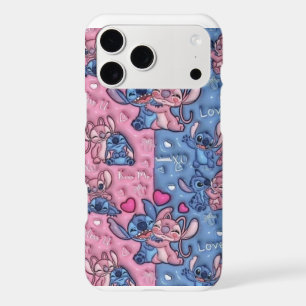 Cute Stitch and Angel Blue & Pink Pattern iPhone 1