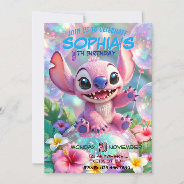CUTE STITCH INVITATION (Front)