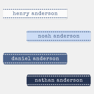 Cute Stitches Blueberry Waterproof Boys Name Label