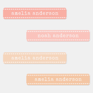 Cute Stitches Ribbon Pastel Waterproof Name Label
