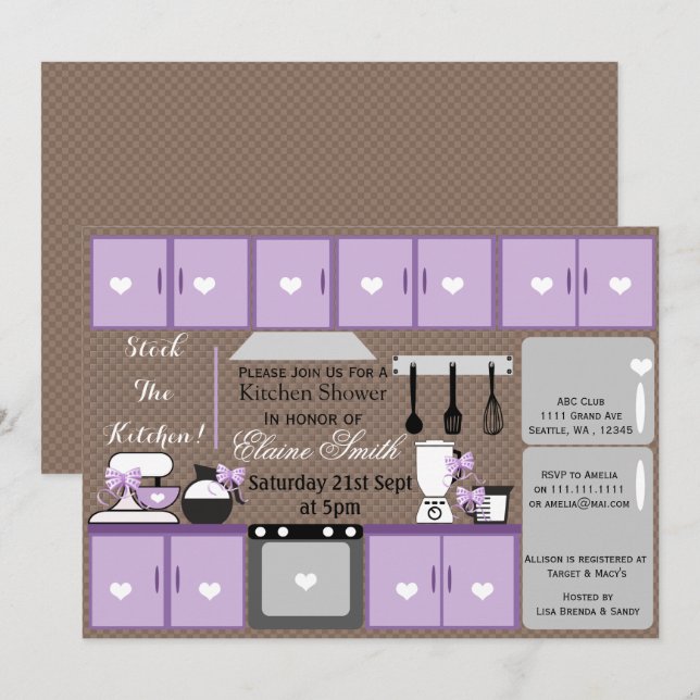 Cute stock the kitchen Bridal shower Invite (Front/Back)