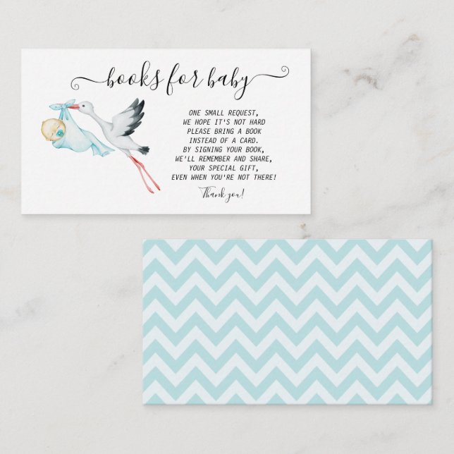 Cute Stork  Baby Zigzag Enclosure Card (Front/Back)