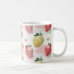 Cute strawberries rainbow birthday party coffee mug