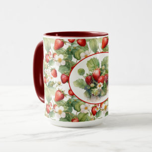 Cute Strawberries Watercolor Mug