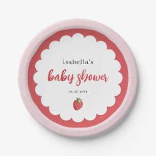 Cute Strawberry Baby Shower Paper Plate