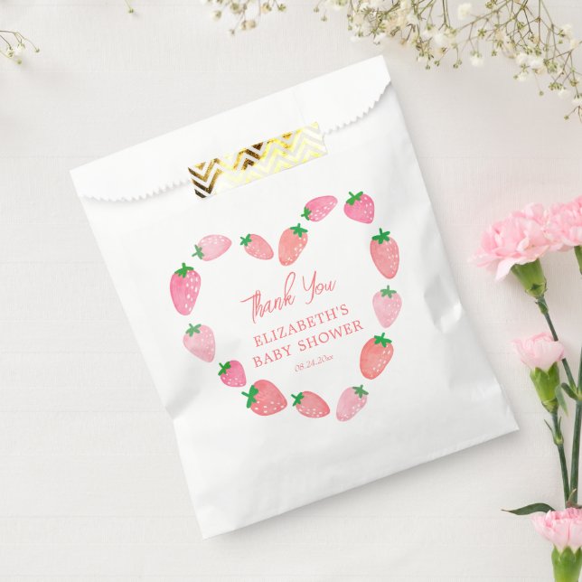 Cute Strawberry Baby Shower Thank You Favour Bags (Sealed)
