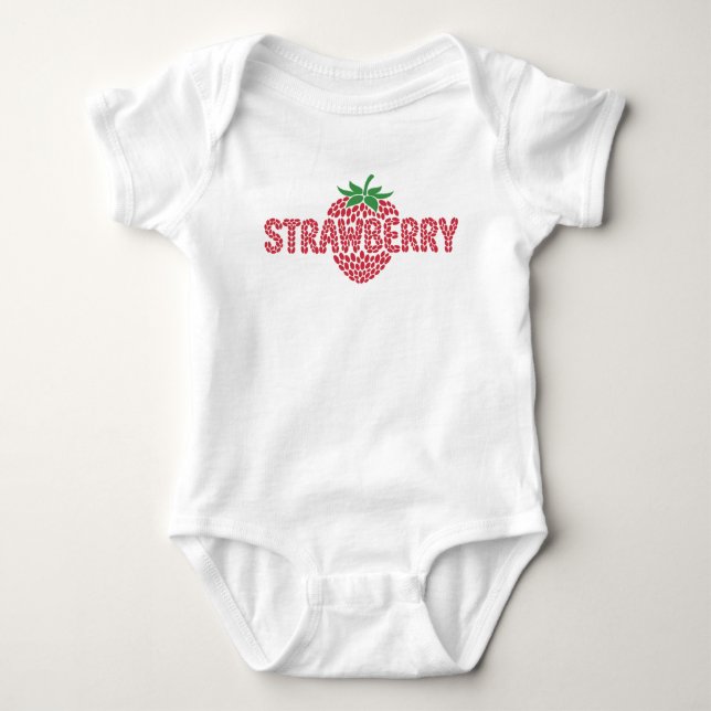 Cute Strawberry Baby Style Bodysuit (Front)