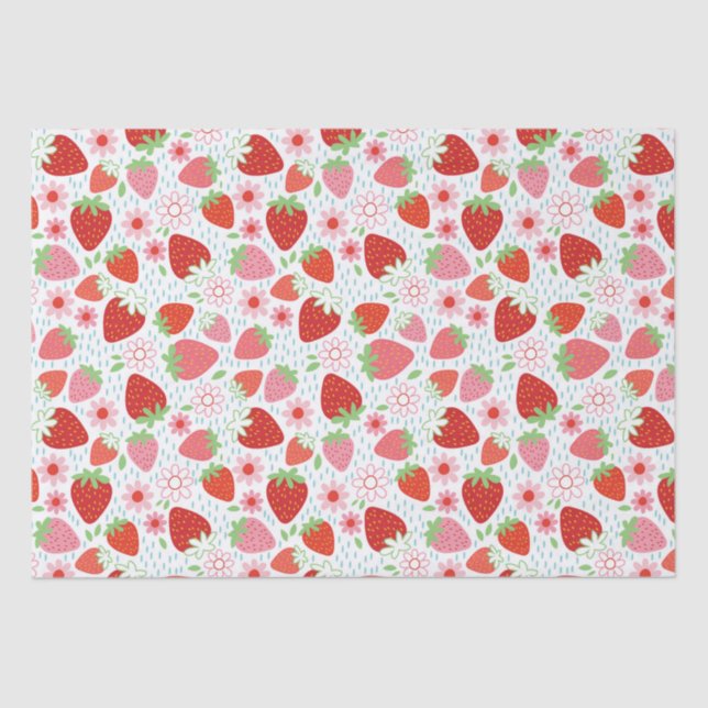 Cute Strawberry Berry Sweet  Tissue Paper (Front)