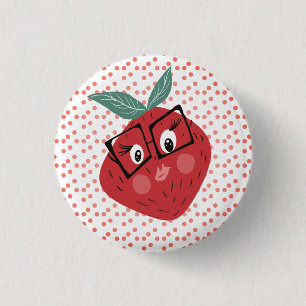 Cute Strawberry Cartoon Hand Drawn Doodle     3 Cm Round Badge