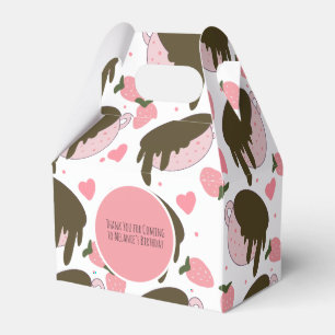 Cute Strawberry Chocolate Dripping Coffee Hearts Favour Box