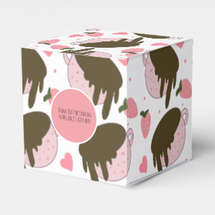 Cute Strawberry Chocolate Dripping Coffee Hearts   Favour Box