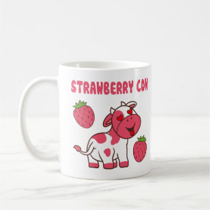 Cute Strawberry Cow Print Coffee Mug