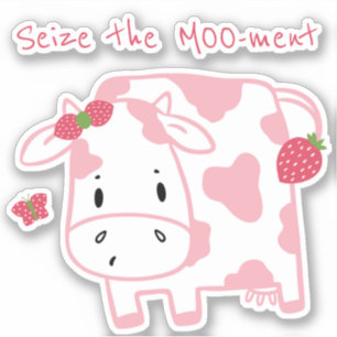 Cute Strawberry Cow   Seize the Moo-ment Vinyl