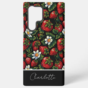 Cute Strawberry Design with custom Name Samsung Galaxy Case