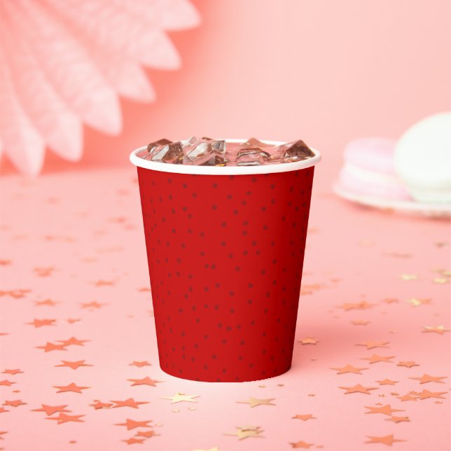 Cute Strawberry Dots Berry First Birthday Paper Cups (Insitu)