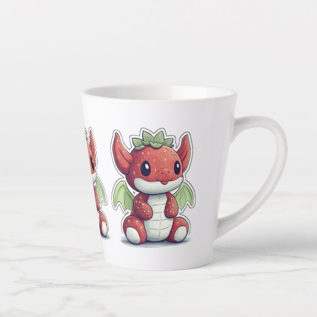 Cute Strawberry Dragon, Expressions II, Tea or Latte Mug (Right)