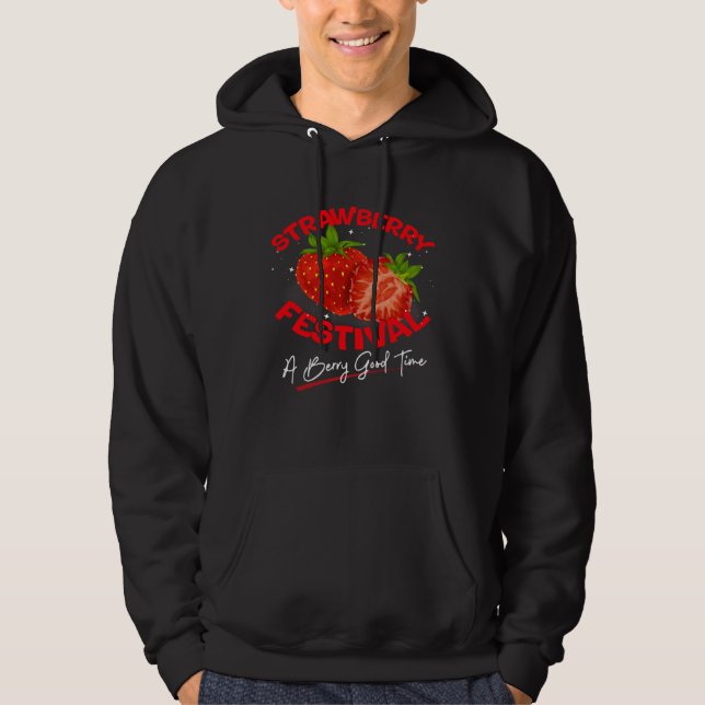 Cute Strawberry Festival Fruit  Retro Vintage Hoodie (Front)