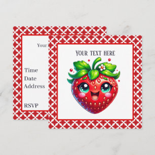 Cute strawberry Festival party Invitation