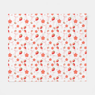 Cute Strawberry Fleece Blanket
