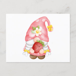 Cute Strawberry Fruit Gnome Postcard